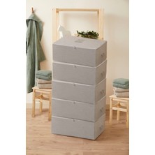 About The Perfect Geniş 5'li Gri Hurç Seti, Yorgan, Kazak, Çeyiz ve Organizer Için Ideal Ölçü