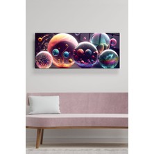 Renkli Gezegenler Cam Tablo, Dekoratif Cam Tablo