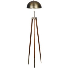 Çok Renkli Ahşap Üç Ayaklı Endüstriyel Tarz Yerden Aydınlatma