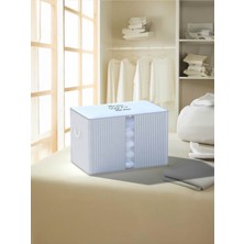 About The Perfect Yıkanabilir Pamuklu Mavi Dikey Çizgili Mega Boy Hurç 46X74X46CM