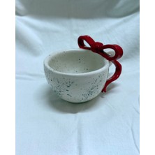 Arche Ceramic El Yapmı Seramik Kupa - Kurdele - Kırmızı - Tekli