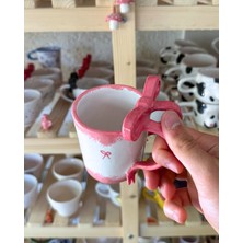 Arche Ceramic El Yapımı Seramik Kupa - Kurdele - Pembe - Tekli