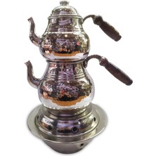 Geniş El Dövmesi Bakır Çaydanlık Takımı, Şık ve Kullanışlı Mutfak Seti