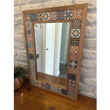 Masif Çerçeveli Mozaik Taş (Doğal-Mermer) Ayna  43X63 Ayn 02