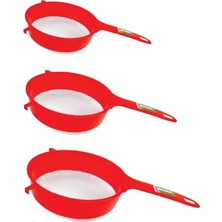 3'lü Saplı Çok Amaçlı Süzgeç, Renkli, Dayanıklı ve Pratik Kullanım