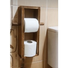 Yapışkanlı Ahşap Tuvalet Kağıtlığı Wc Kağıt Tutucu Yapışkanlı Banyo Wc Kağıtlık