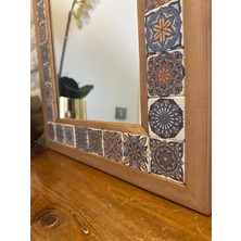 Masif Çerçeveli Mozaik Taş (Doğal-Mermer) Ayna  43X63 AYN0011