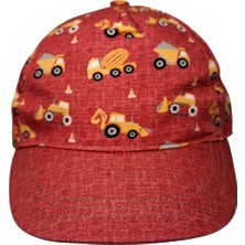 Spteks Kitti 1-3 Yaş Erkek Bebek Bordo Renk Baskı Desenli Yazlık Şapka