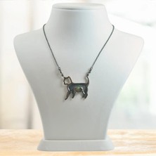 Opal Taşı Gümüş Kolye Kedi Figürlü (Özel Seri)