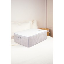 About The Perfect Büyük Boy Beyaz Gri Çizgili Baza Altı Organizer 62X46X22