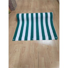67X150CM Yeşil Beyaz Çizgili Kumaş Balkon Brandası, Istediğiniz Ölçüde Çoğaltabilirsiniz