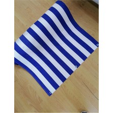 67X150CM Mavi Beyaz Çizgili Kumaş Balkon Brandası, Ölçü ve Adet Artırma Seçeneği