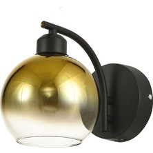 Avizemoda Side Aplik Gold Camlı Salon Oturma Odası Modern APLİK - (Siyah Kasa)