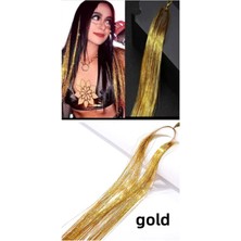 1 Paket Tinsel Saç Simi Simli Saç Aksesurı/ Saç Işıltısı Yan Postiş Hair Tinsel Shiny Hair