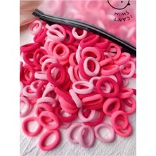 100 Adet Çantalı Lastik Toka Küçük Lastik Toka Küçük Toka Minik Toka Çocuk Tokası Bebek Tokası