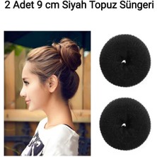 2 Adet Orta Boy Sünger Topuz Saç Tokası Topuz Süngeri Topuz Tokası Topuz Yapma Tokası 9 cm