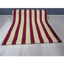 67X100CM Bordo Krem Çizgili Kumaş Balkon Brandası, Ölçü ve Adet Seçenekleriyle