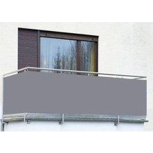 Gri Renk Polyester Balkon Demiri Brandası, Su Geçirmez 8m x 65CM, 1. Sınıf 650GR/M²