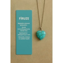 Firuze Kalp Kolye – Doğal Taşlı Çelik Zincir