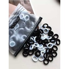 100 Adet Çantalı Lastik Toka Küçük Lastik Toka Küçük Toka Minik Toka Çocuk Tokası Bebek Tokası