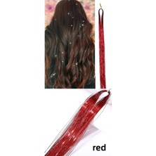 1 Paket Tinsel Saç Simi Simli Saç Aksesurı/ Saç Işıltısı Yan Postiş Hair Tinsel Shiny Hair
