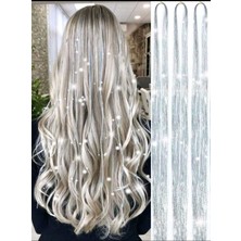 1 Paket Tinsel Saç Simi Simli Saç Aksesurı/ Saç Işıltısı Yan Postiş Hair Tinsel Shiny Hair