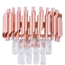Avizemoda Palmira Prizma Kesim Kristal Taşlı Lüks Aplik - (Rose Gold)