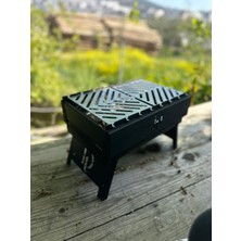 Taşınabilir Katlanır 2 Kademeli Izgaralı Mangal 35X20 cm Pişirme Izgarası