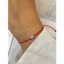 Aida Jewelss 14 Ayar Altın Dorika Detaylı Doğal Firuze Taşlı Zarif Altın Bileklik