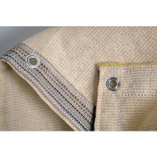 Gölgelik File 1X16 Metre, %95 Koruma, Krem Renk, Kolon Dikimli, Kuşgözlü, Halkalı, Jut