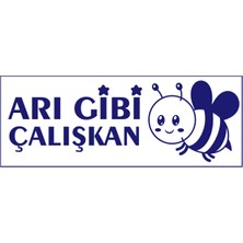 Öğretmen Kaşesi - Arı Gibi Çalışkan, 912 (51mm*19 mm) Mavi Keçeli Otomatik Kaşe