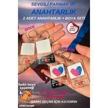 Sevgili Parmak Izi Seti Anahtarlık Çift Sevgili Anahtarlık Sevgililer Günü Hediyesi