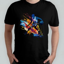 Pixxa Basketbolcu - Basketbol - Basketball Unisex %100 Pamuklu Bisiklet Yaka T-Shirt Model 2