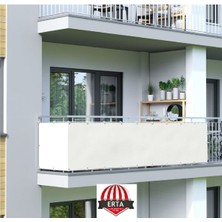 8m x 1m Beyaz Polyester Balkon Branda Su Geçirmez Dayanıklı 650G