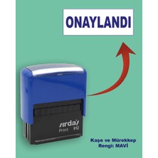 Onaylandı Kaşesi, 912 (51mm*19 mm) Mavi Keçeli Otomatik Kaşe