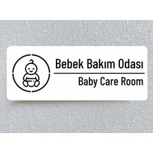 Ofis Oda Kapı Isimliği Yönlendirme Tabelası 26X10CM Beyaz (Bebek Bakım Odası )