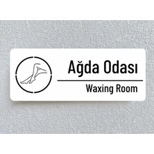 Ofis Oda Kapı Isimliği Yönlendirme Tabelası 26X10CM Beyaz (Ağda Odası )