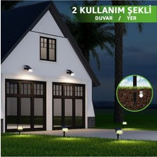 Bahçe Aydınlatması 10 Ledli Duvar ve Yere Uyumlu Güneş Enerjili LED Işık Solar Projektör