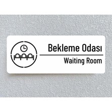Ofis Oda Kapı Isimliği Yönlendirme Tabelası 26X10CM Beyaz (Bekleme Odası )