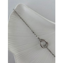 Xuping Ortası Oval Zirkon Taşlı Ince Silver Bileklik
