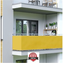 Sarı Polyester Balkon Demiri Brandası, Su Geçirmez, 8m x 100CM, Dayanıklı ve Hafif