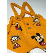 Erkek Bebek Mickey Baskılı 2li Salopet Takım