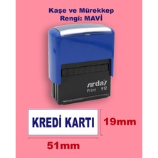Kredi Kartı Kaşesi, 912 (51mm*19 mm) Mavi Keçeli Otomatik Kaşe