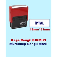 İptal Kaşesi, 912 (51mm*19 mm) Mavi Keçeli Kırmızı Otomatik Kaşe
