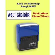 Aslı Gibidir Kaşesi, 912 (51mm*19 mm) Mavi Keçeli Otomatik Kaşe
