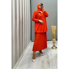 Misswhence Pliseli Etek Oranj 35913