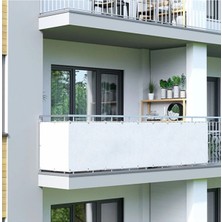 Beyaz Renk Balkon Demiri Brandası 4m x 65CM, Su Geçirmez, Gölgelik Çadırı