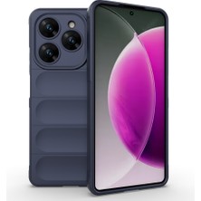 Tecno Spark 20 Pro 4g Kılıf Esnek Tpu Oyuklu Arka Yüzey Tasarımlı Tkgn Etnik Silikon Kapak - Lacivert