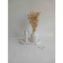 Melek ve Dekoratif Vazo Seti – Modern Beyaz Minimal Tasarım