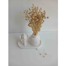 Melek ve Dekoratif Vazo Seti – Modern Beyaz Minimal Tasarım